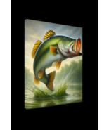 Largemouth Bass Breaking Water 26x26 Fishing Art Print - €64,00 EUR