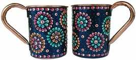 Pure Copper Handmade Outer Hand Painted Art Work Wine, Straight Mug - Cu... - £26.47 GBP