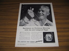 1957 Print Ad Zippo Lossproof Lighters Happy Sportsman on Christmas - £9.58 GBP