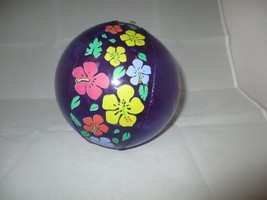 Purple Flower Print Beachball 7&quot; - Bear or Doll Size - $8.11 CAD