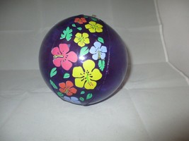 Purple Flower Print Beachball 7&quot; - Bear or Doll Size - £4.64 GBP