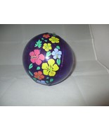 Purple Flower Print Beachball 7&quot; - Bear or Doll Size - £4.72 GBP