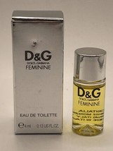 D&amp;G Feminine Mini By Dolce &amp; Gabbana 4ml/.13oz Women Edt Splash - New In Box - £53.55 GBP