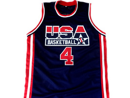 Christian Laettner Team USA Custom Basketball Jersey Navy Blue Any Size image 4