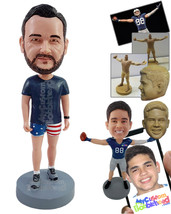 Personalized Bobblehead Sporty guy ready to have some patriot run with nice runn - £72.74 GBP