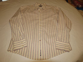 Ben Sherman Men&#39;s long sleeve button up dress casual striped shirt L GUC @ - $15.14