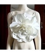 Novaluxe Flower Tube Top Cream White Satin Strappy Tank Back Zip Lined S... - €48,92 EUR