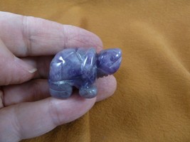 Y-TUR-LA-600) Purple Amethyst Crystal Tortoise Turtle Figurine Gemstone Turtles - £14.93 GBP