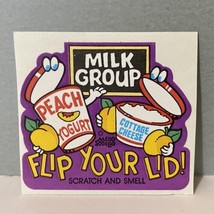 Vintage Mello Smello Scratch And Smell Flip Your Lid Milk Group Sticker - £11.94 GBP