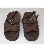 Brand X Huaraches Cognac Tan Leather Buckle Woven Sandals Womens Size 8.5 - $26.82