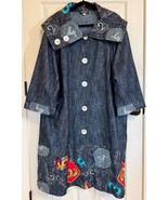 Boho Lagenlook  Art to Wear Denim Topper by Kamuflage Beautiful Embroide... - $2,550.52 MXN