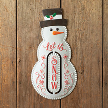 Snowman metal Sign - LET IT SNOW - $32.00