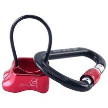 Micro Belay Device V-grooved Package w/ 25kN HMS Locking Carabiner Safety - $22.43
