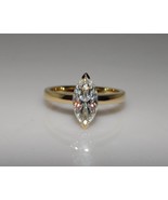 White Zircon Ring in 18k HALLMARKED GOLD Diamond ring ,Engagement ring - £399.17 GBP
