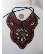 Tibetan Tribal Bib Necklace Collar Turquoise Coral Boho Gypsy Shell Red - $1,622.23 MXN