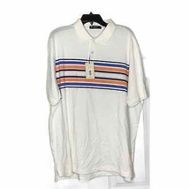 New Daniel Cremieux Polo Golf Shirt Size XL White With Multi-Color Strip... - $19.79