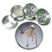 Skeletons D9 Aluminum Herb Grinder 2.5&quot; 63mm 4 Piece Death Skulls - £13.19 GBP