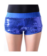 Juniors Glittering Metallic Stretch Dancer Clubwear Sequin Mini Shorts P... - $9.99