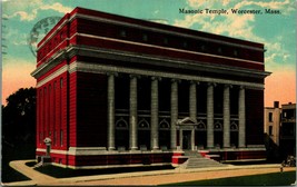 Masonic Temple Worcester Massachusetts MA 1914 DB Postcard - £5.39 GBP