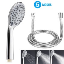 High Pressure Shower Head 5 Settings Handheld Shower heads Spray With 5 FT Hose - £14.14 GBP