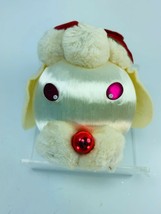 Vintage Poodle Dog Ornament Satin Ball Pom Pom Felt White 32057 - £9.33 GBP