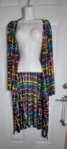 Rouge Collection Vivid Colorful Open Cover-up Light Weight Sheer Maxi Cardigan - £7.46 GBP