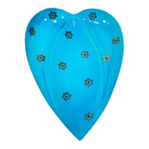 Royal Winton Grimwades heart shaped serving relish dish blue / teal red and gold - $36.26