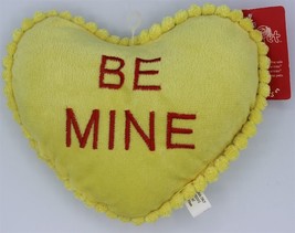 Be Mine Valentines Day Squeaking Dog Toy - Yellow - Heart Shaped - £2.35 GBP