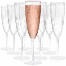 18 Pack Clear Plastic Champagne Flute Mimosa Flutes, 6Oz Disposable Wine... - $42.99