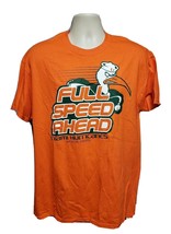 2013 University of Miami Family Weekend Full Speed Ahead Adult L Orange TShirt - £14.80 GBP