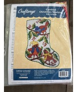 Cardinal Christmas Stocking Birds &amp; Berries Plastic Canvas WALL HANGING ... - $17.71 CAD