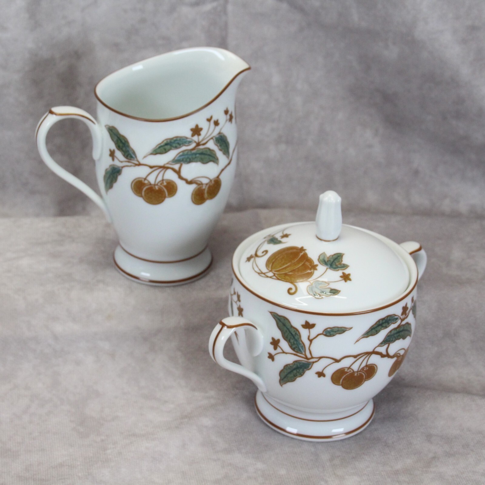 Noritake Fairfield 2612 Creamer and Sugar Bowl with Lid - $14.69