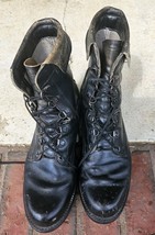 Size 9 Black Combat Boots Military Issue circa 1980s - $8.84