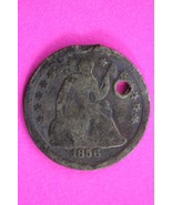 1856 P Seated Liberty Half Dime Exact Silver Coin Shown Low Grade Filler... - $19.99