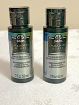 FolkArt DragonFly Glaze Topcoat 2oz-Blue, Green, Gold Shift lot of 2 - $19.79