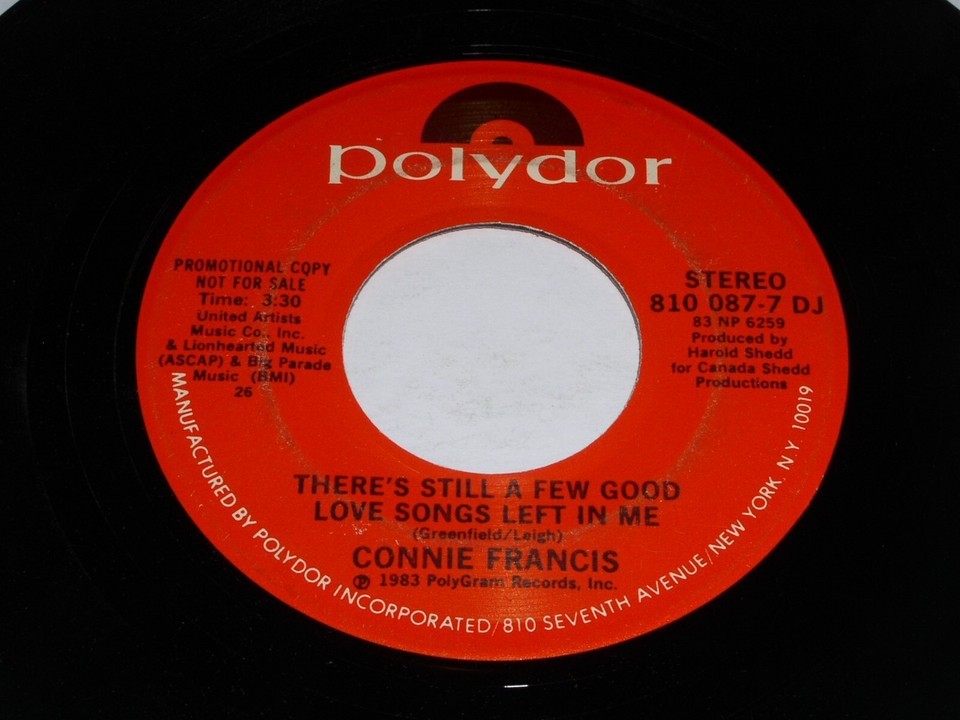 Connie Francis There&#39;s Still A Few Good Love Songs 45 RPM Polydor PROMO ... - $9.99