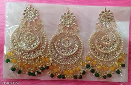 Kundan Jewelry Set Earrings Tikka High Quality Islamic Ramdan Valentines Gift Sb - £20.67 GBP