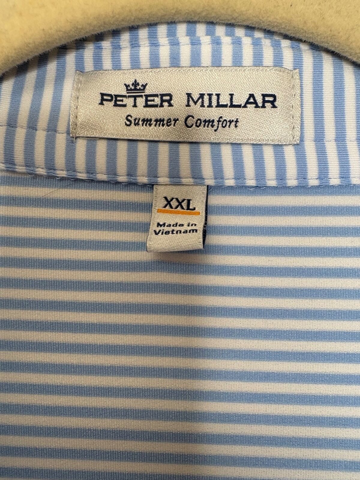 Peter Millar Summer Comfort Striped Polo Shirt XXL JDG Logo New Golf Beach Drink Item image 2