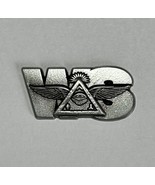Widows Sons lapel pin WS with Winged Pyramid 1.25” in antique silver - $15.00