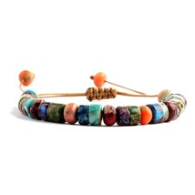 ZMZY Boho Style Handmade Colorful Multi Bracelet Natural Stone Chakra Bracelet D - £8.77 GBP
