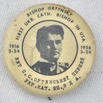 First Ukrainian Catholic Bishop In USA Pin Button Vintage 1956 Ortynsky - $13.45