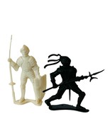 Medieval Knight vtg plastic toy figures 1960s britains marx mpc lot Blac... - £10.91 GBP