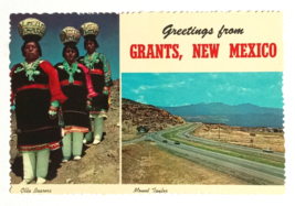 Greetings from Grants New Mexico Olla Bearers NM Curt Teich Postcard 197... - £15.92 GBP