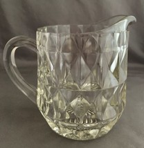 Windsor Diamond Crystal Clear Milk Pitcher Jeanette Glass Depression - $4.00