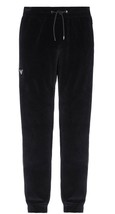 Emporio Armani Men’s Black  Velour Logo  Design Cotton Sweatpants Pants Size 2XL - £88.65 GBP