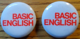 Basic English 2 Small Buttons Basic controlled language Charles K. Ogden... - £6.65 GBP