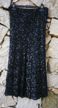 Black Sequin Maxi Skirt Vintage 90s Long Womens Gothic Grunge Size Small... - £15.99 GBP