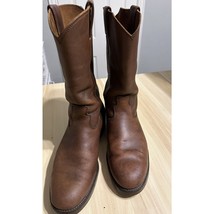 JUSTIN COWBOY BROWN BOOTS 3509 SIZE 9.5 Rubber Sole MENS Vintage - $39.60