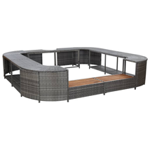 Outdoor Poly Rattan Square Spa Hot Tub Pool Surround Support Water-Resistant - £670.11 GBP+