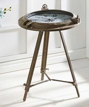 Nautical Tripod Table Clock Ship Wheel Design 26.7" High Rustic Roman Numerals image 2